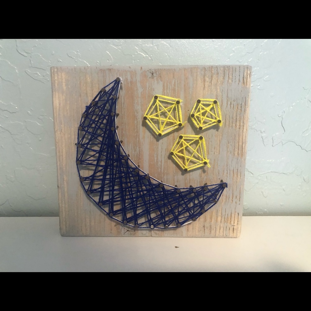 Moon and Stars Embroidery String Decor
